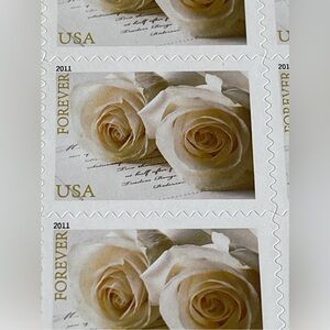 FOUR LOVE Wedding (White Roses) Sheets of Forever Stamps, 80 Total stamps MNH